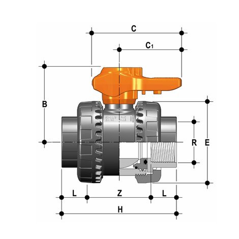 VXENV - Easyfit 2-Way Ball Valve DN 10:50