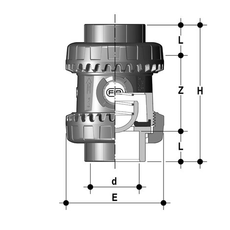 SSEAC/PTFE - Clapet anti-retour à ressort Easyfit DN 10:50