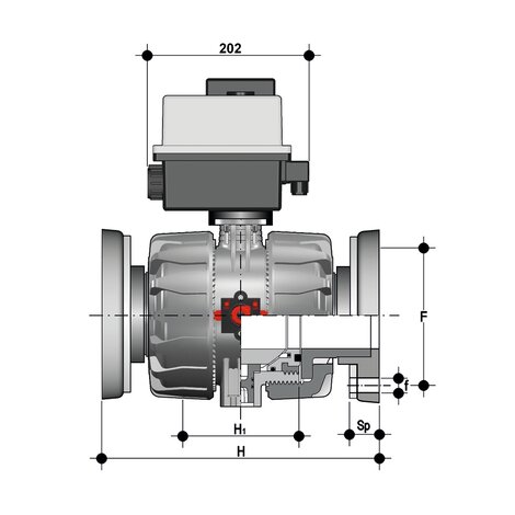 VKDOV - VKDOAV /CE 24 V AC/DC - Vanne à boisseau sphérique à commande électrique DN 65:100
