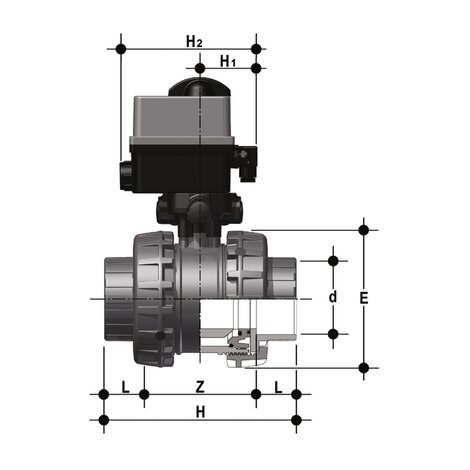 VXEIC/CE 90-240 V AC - EASYFIT vanne à boisseau sphérique à 2 voies à commande électrique DN 65:100