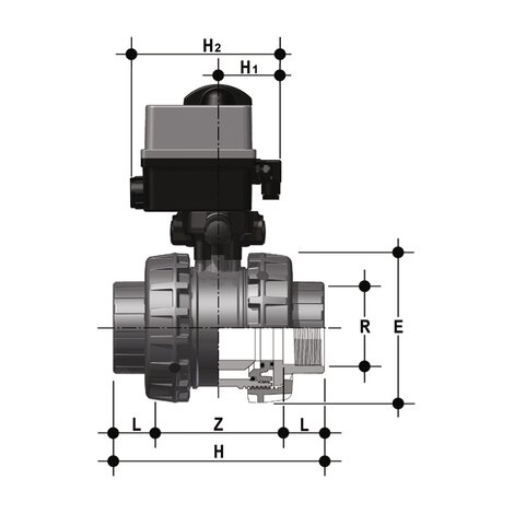 VXEFC/CE 90-240 V AC - EASYFIT vanne à boisseau sphérique à 2 voies à commande électrique DN 65:100