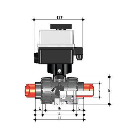 VKRIF/CE 90-240 V AC 4-20 mA - vanne de régulation à sphère DN 10:50