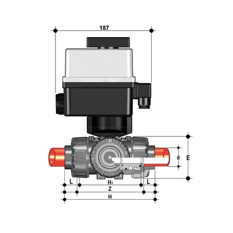LKDIM/CE 24 V AC/DC - Robinet à boisseau sphérique à commande électrique DN 10:50
