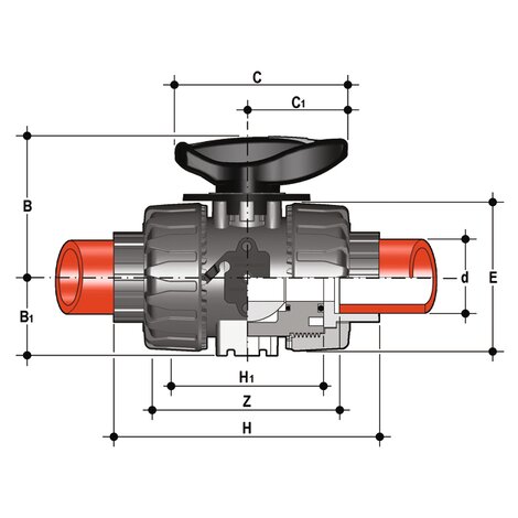 VKRIF/LF - Vanne à boisseau sphérique de contrôle DUAL BLOCK® DN 10:50