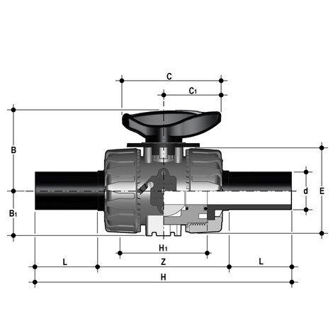 VKRBEM - Vanne à boisseau sphérique de contrôle DUAL BLOCK® DN 10:50