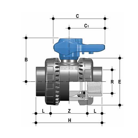 VEEGV - Easyfit 2-Way Ball Valve DN 10:50