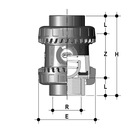 SSEFV/PTFE - Clapet anti-retour à ressort Easyfit DN 10:50