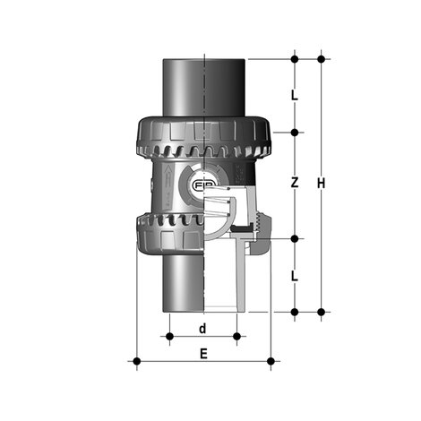 SSEJV/PTFE - Clapet anti-retour à ressort Easyfit DN 10:50