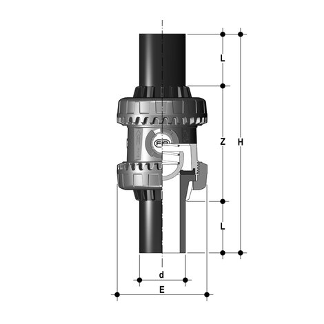 SSEBEV/PTFE - Clapet anti-retour à ressort Easyfit DN 10:50