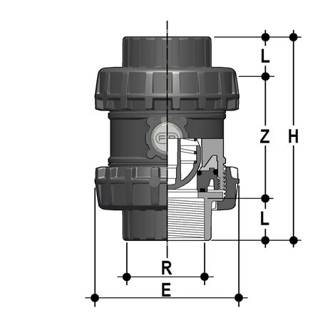 SSEFV/A316 - Clapet anti-retour à ressort Easyfit DN 65:100