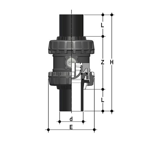 SSEBEV/A316 - Clapet anti-retour à ressort Easyfit DN 65:100