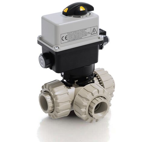 Immagine della LKDFM/CE 24V AC/DC in PP-H - Valvola a sfera a 3 vie DUAL BLOCK® a comando elettrico DN 10÷50