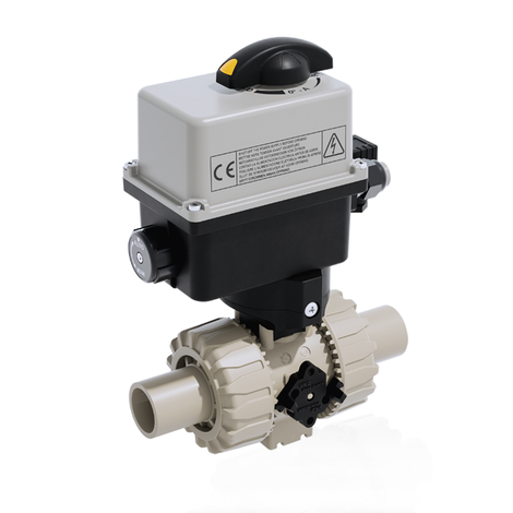 Immagine della VKDBM/CE 24V AC/DC in PP-H - Valvola a sfera a 2 vie DUAL BLOCK® a comando elettrico DN 10÷50