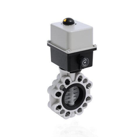 Render di FKOC/CE 90-240V AC - Valvola a farfalla a comando elettrico in PVC-C DN 80÷100