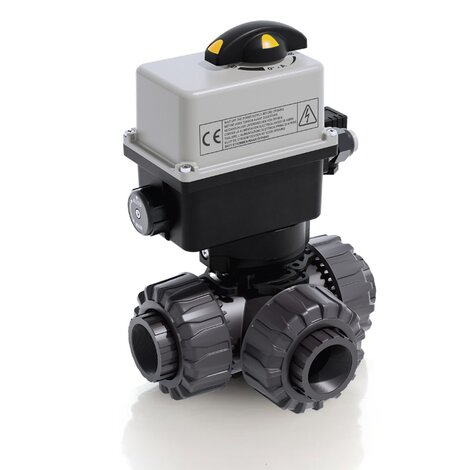 Render di LKDFV/CE 24V AC/DC - Valvola a tre vie in PVC-U a comando elettrico DN 10÷50
