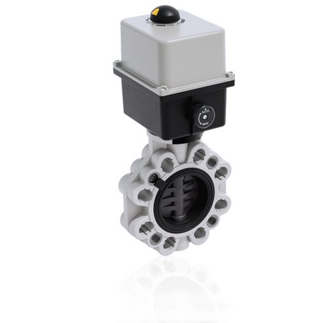 Render di FKOV/CE 24V AC/DC LUG ANSI - Valvola a farfalla in PVC-U a comando elettrico DN 80