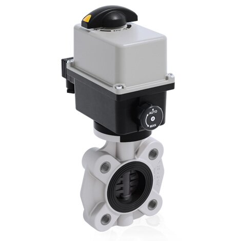 Render di FKOV/CE 24V AC/DC LUG ANSI - Valvola a farfalla in PVC-U a comando elettrico DN 40÷65