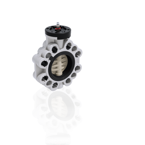 Render della Valvola a farfalla FKOM/FM DN 80:200 in PP-H