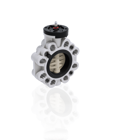 Render della Valvola a farfalla FKOM/FM Lug ANSI DN 80:200 in PP-H