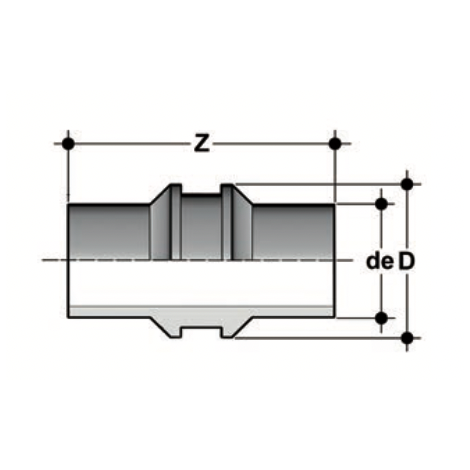 Disegno quotato FIXP - Punto fisso SDR 11 per il fissaggio del tubo PP-H SDR 11