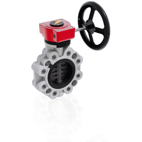 Render di FKOV/RM LUG ISO DIN - Valvola a farfalla DN 80:200 in PVC-U