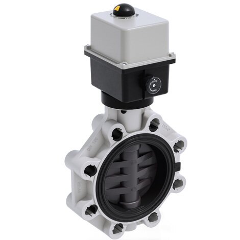 Render di FKOV/CE 90-240V AC - Valvola a farfalla a comando elettrico DN 100 in PVC-U