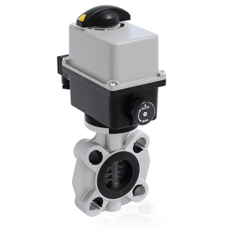 Render di FKOV/CE 24V AC/DC - Valvola a farfalla a comando elettrico DN 40:65 in PVC-U