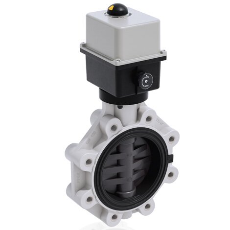 Render di FKOV/CE 90-240V AC LUG ISO DIN - Valvola a farfalla a comando elettrico DN 100 in PVC-U