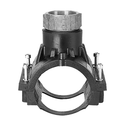 Armature de vanne avec transition PE-HD/fonte rouge