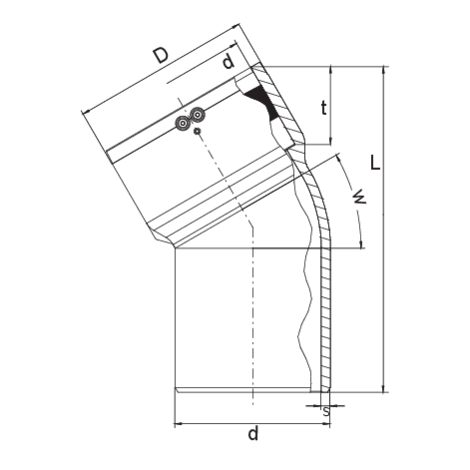 Coude d'égout (bout mâle d'un côté)