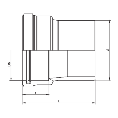 Raccord de transition PE - PVC/PP