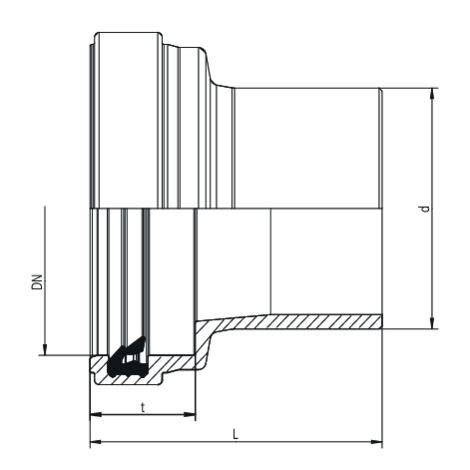 Raccord de transition PE - argile