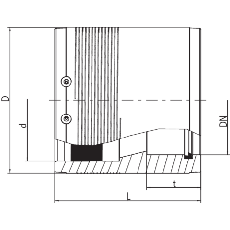 Coupleur de transition PE-PVC/PP