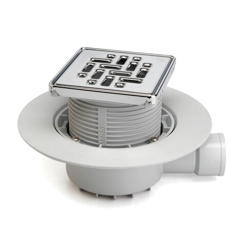 Siphon de sol pour receveurs de douche à carreler. Sortie horizontale