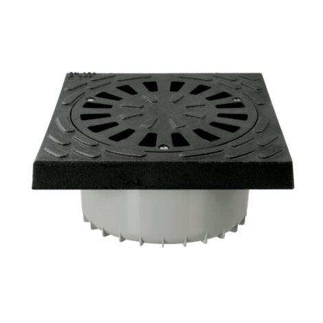 Siphon de sol, sortie verticale mâle à coller, grille fonte ductile