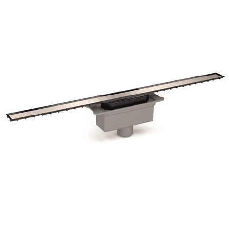 Caniveau avec grille largeur 40mm en différentes longueurs. Siphon démontable, filtre à cheveux. Sortie verticale 40M/50M.