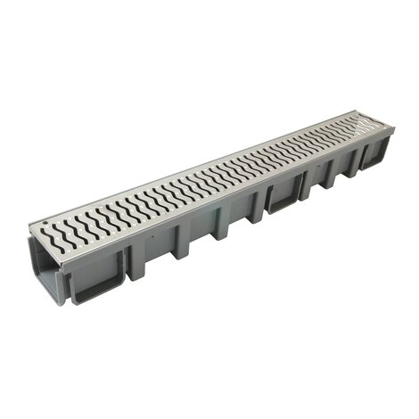 1M CANIVEAU LARG.130 GRILLE A15 HEEL INOX