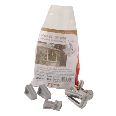 2 ETRIERS/SACHET JONCT/NAIS.16 GRIS