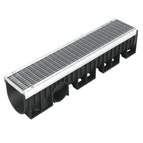 Caniveau avec grille acier - B125 - L150 int Kenadrain