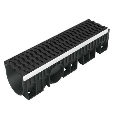 Caniveau avec grille fonte - C250 - L200 int Kenadrain