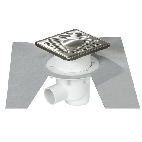 SIPHON P/CARRELAGE S/HORIZ.D.50 G.15X15 INOX