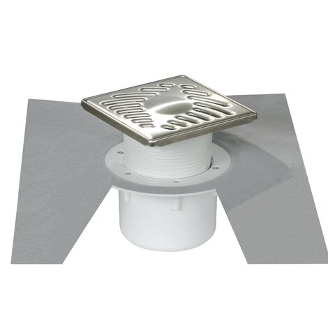 SIPHON P/CARRELAGE S/VERT.50/63 G.15X15 INOX