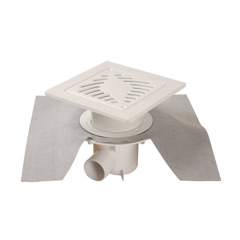 SIPHON P/CARRELAGE S/HORIZ.D.50 P.20X20 PVC