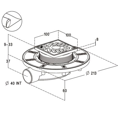 SIPHON GAIN PLACE CADRE+GR.PVC NICOLL