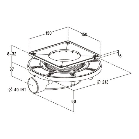 SIPHON GAIN DE PLACE CADRE INOX NICOLL