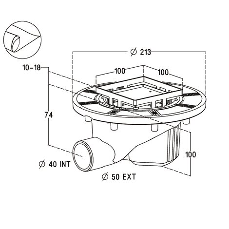SIPHON CADRE+GR.CARRELE +NATTE NICOLL